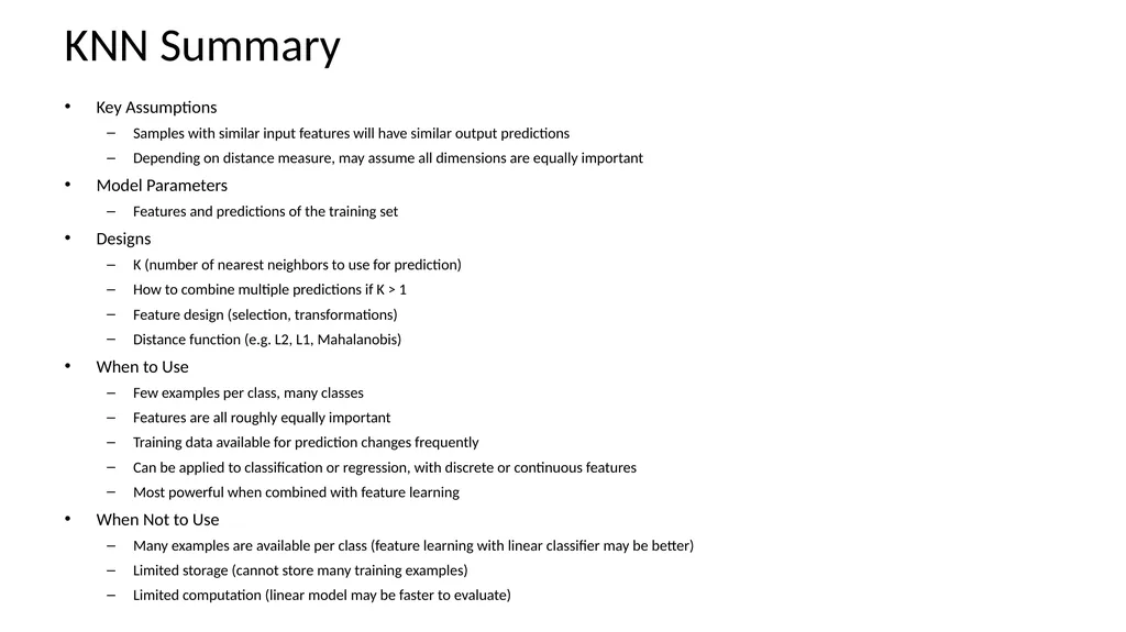 K-Nearest Neighbor Applied Machine Learning Derek - slide 43 of 43