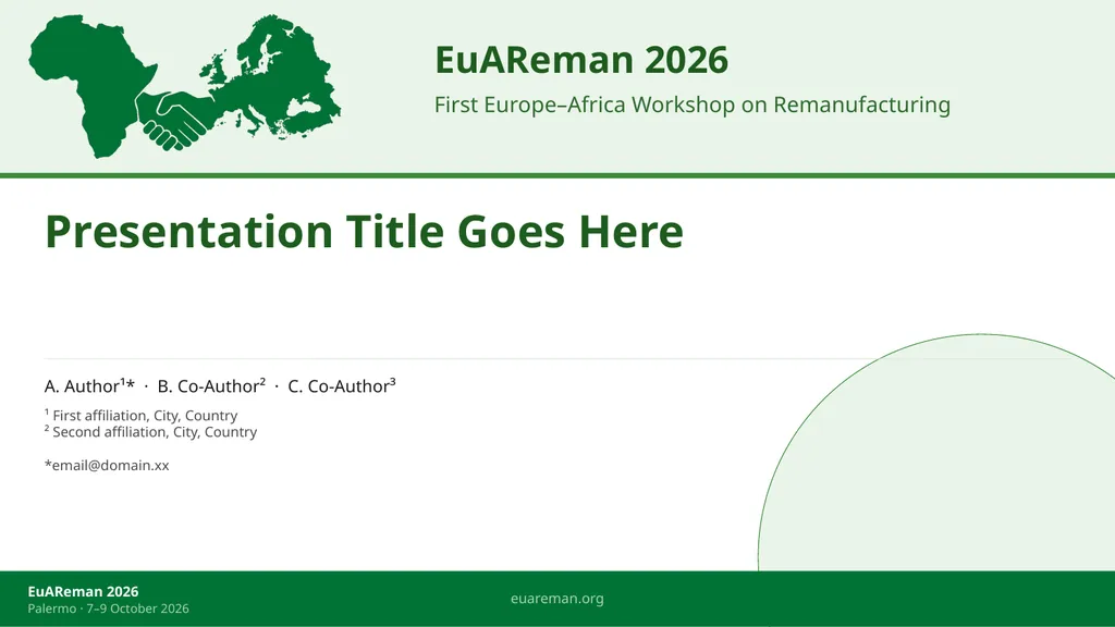 Presentation Title Goes Here A. Author¹* · B. - slide 1 of 9