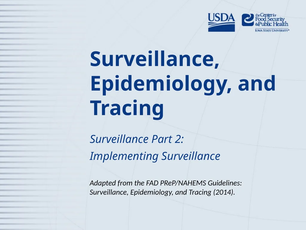 Surveillance, Epidemiology, and Tracing - slide 1 of 24