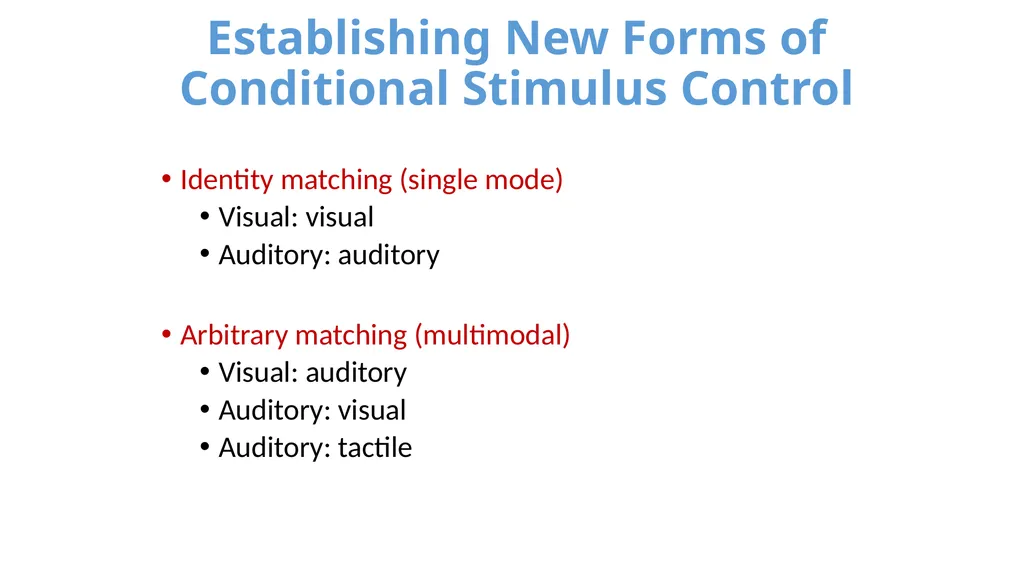 Stimulus Control Stimulus Control of Behavior - slide 39 of 57