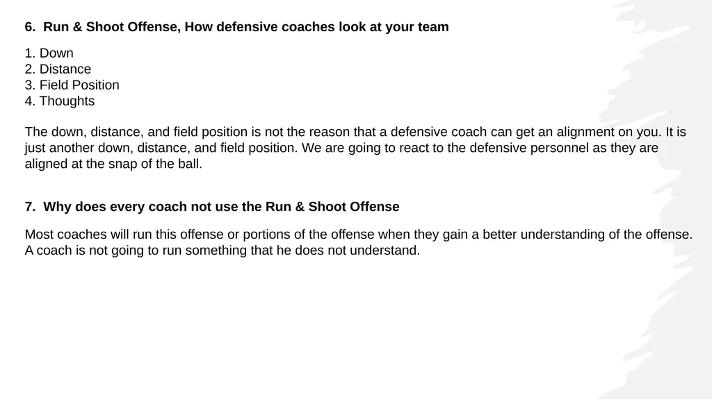 RUN n SHOOT OFFENSE FOUNDATIONS 1. Run & Shoot - slide 18 of 36