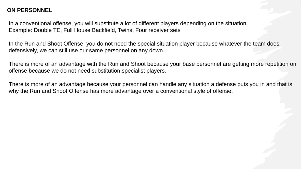 RUN n SHOOT OFFENSE FOUNDATIONS 1. Run & Shoot - slide 21 of 36