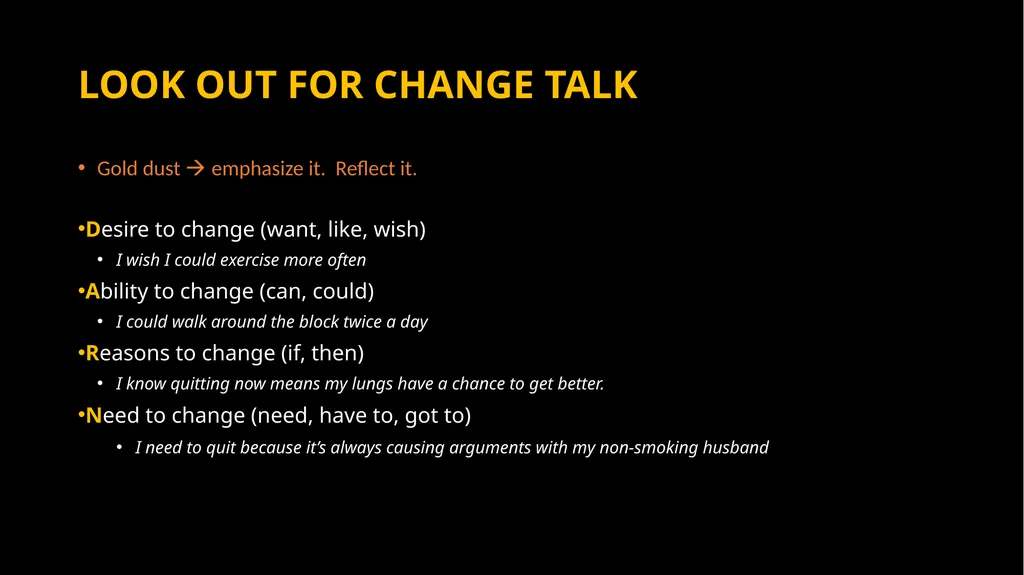 Mini Motivational Interviewing in the 10 minute - slide 29 of 38
