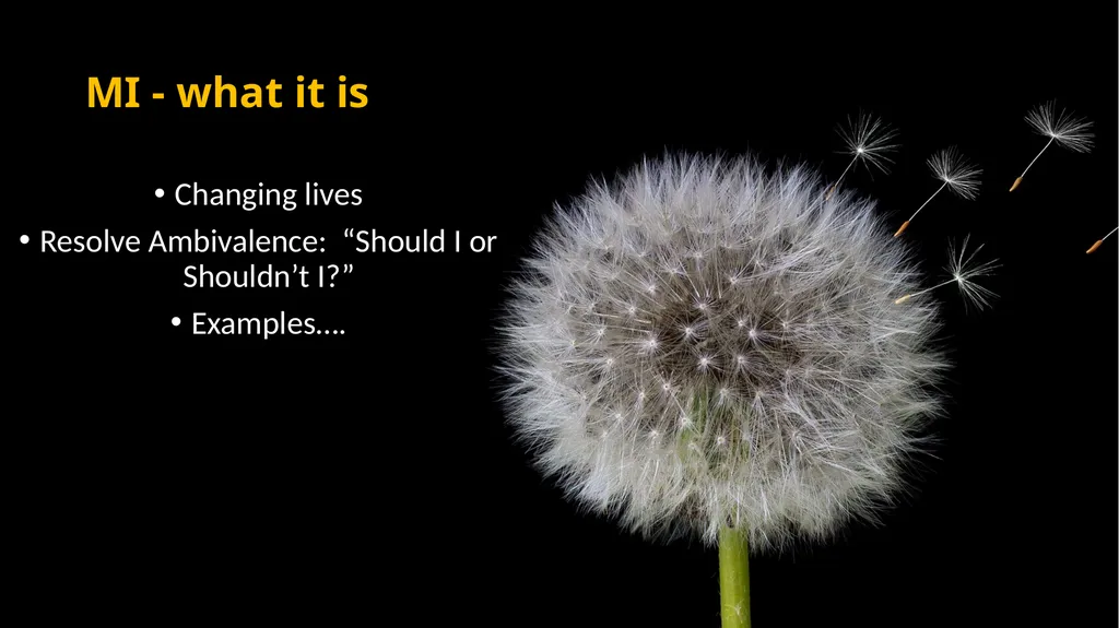 Mini Motivational Interviewing in the 10 minute - slide 6 of 38