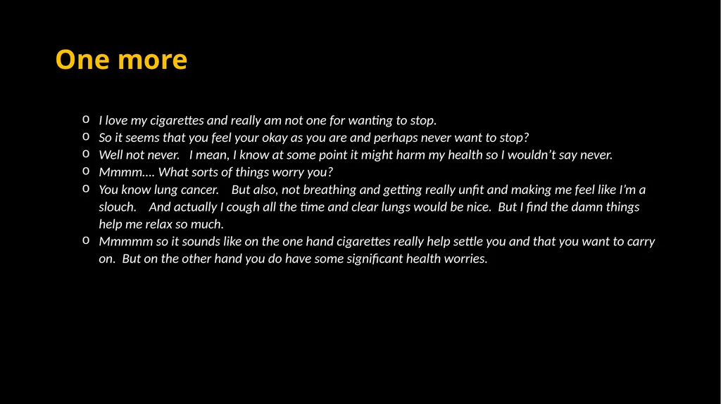 Mini Motivational Interviewing in the 10 minute - slide 27 of 38