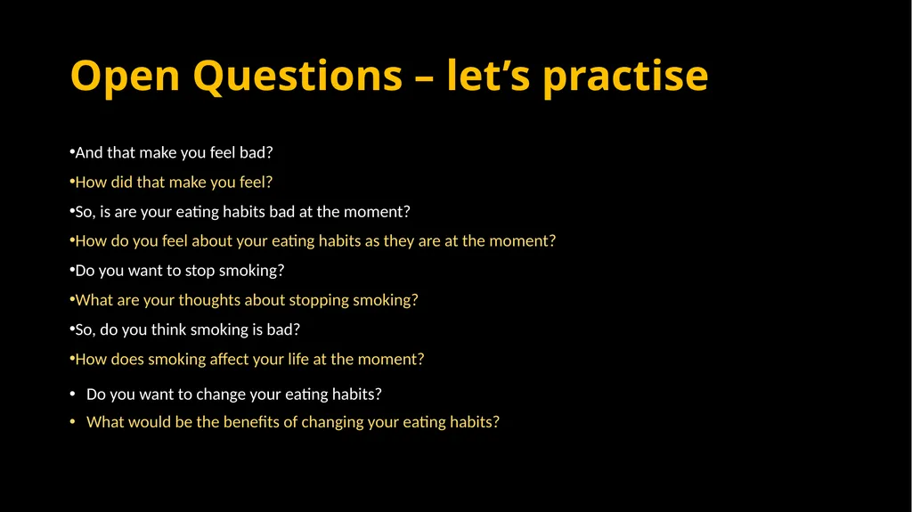 Mini Motivational Interviewing in the 10 minute - slide 21 of 38