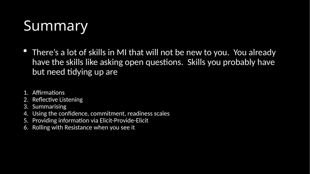 Mini Motivational Interviewing in the 10 minute - slide 38 of 38
