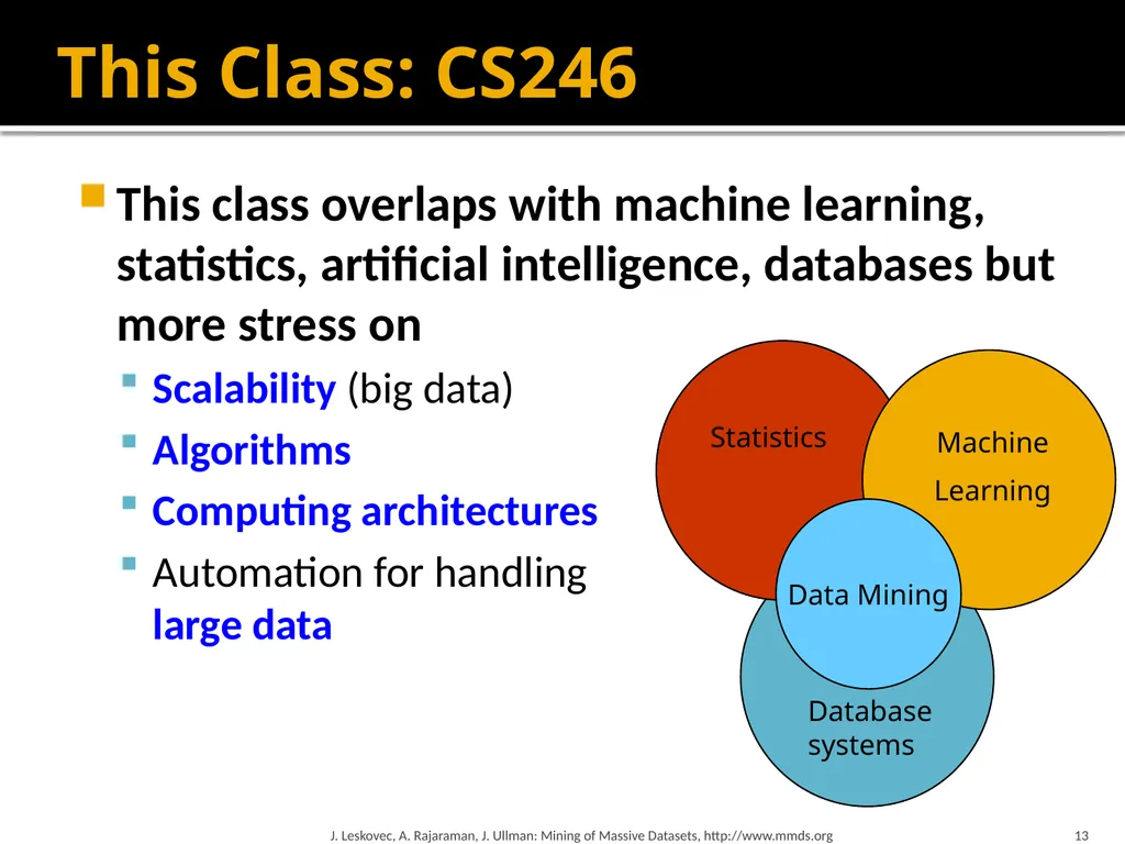 Mining of Massive Datasets: Course Introduction - slide 13 of 28