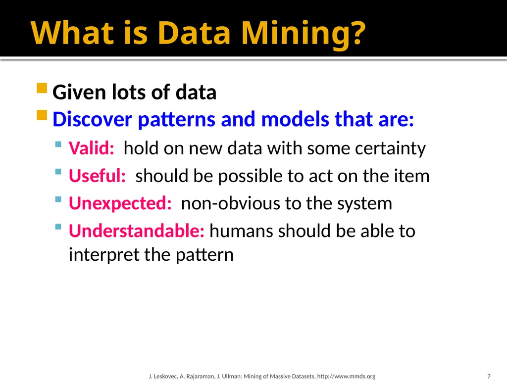 Mining of Massive Datasets: Course Introduction - slide 7 of 28