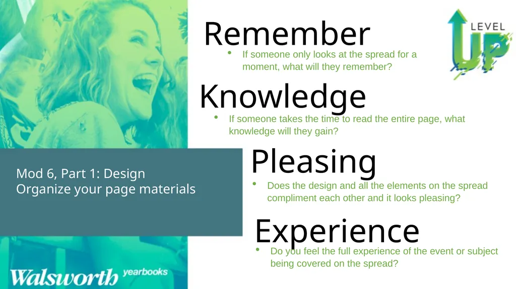 Basic Design How to make a Yearbook Spread Mod 6, - slide 2 of 10