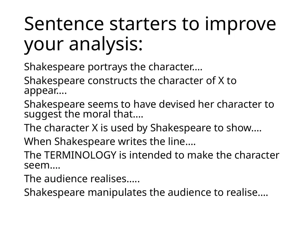 Imagine you are in your GCSE Literature exam, and - slide 9 of 13