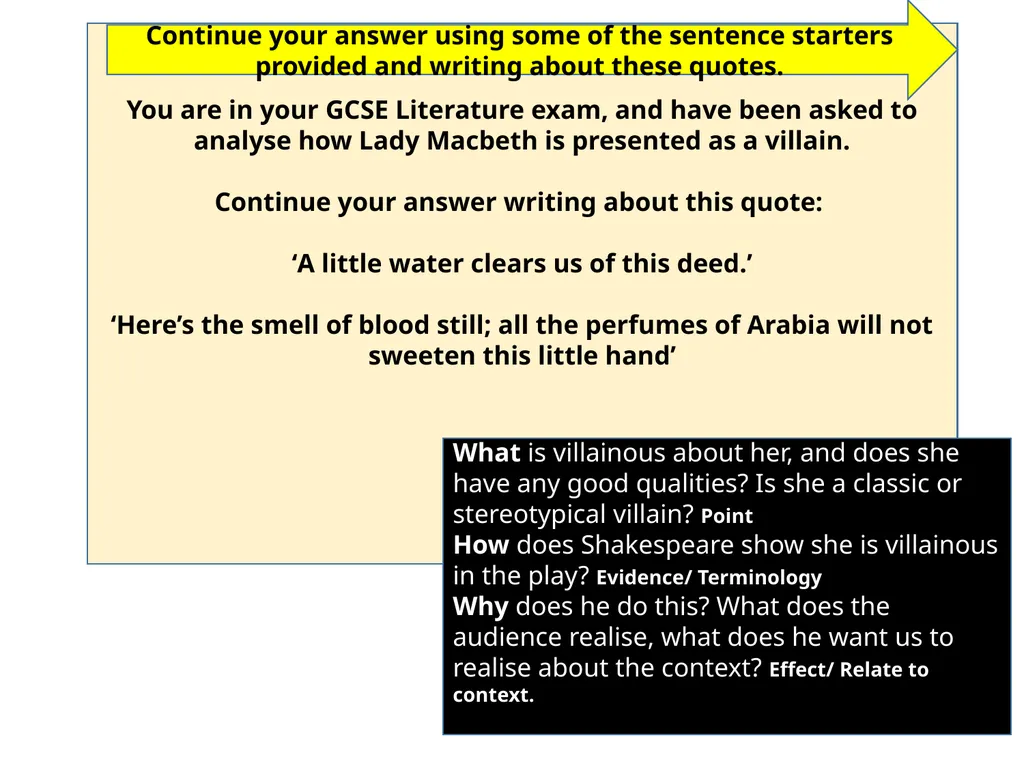Imagine you are in your GCSE Literature exam, and - slide 13 of 13