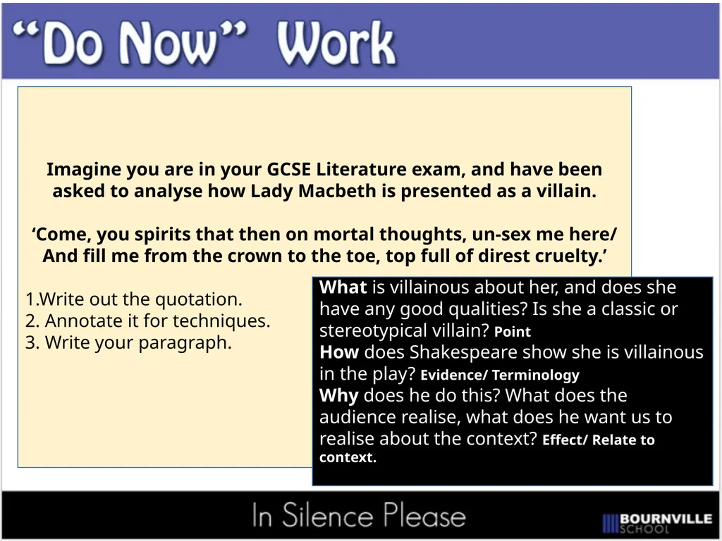 Imagine you are in your GCSE Literature exam, and