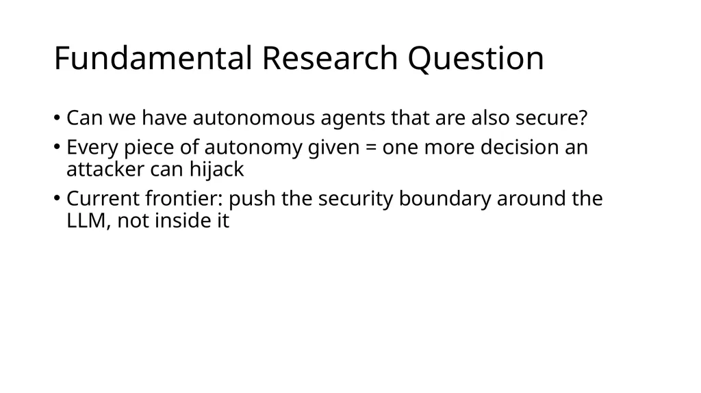 Large Language Model Agent Security COMP 4634 - slide 44 of 44