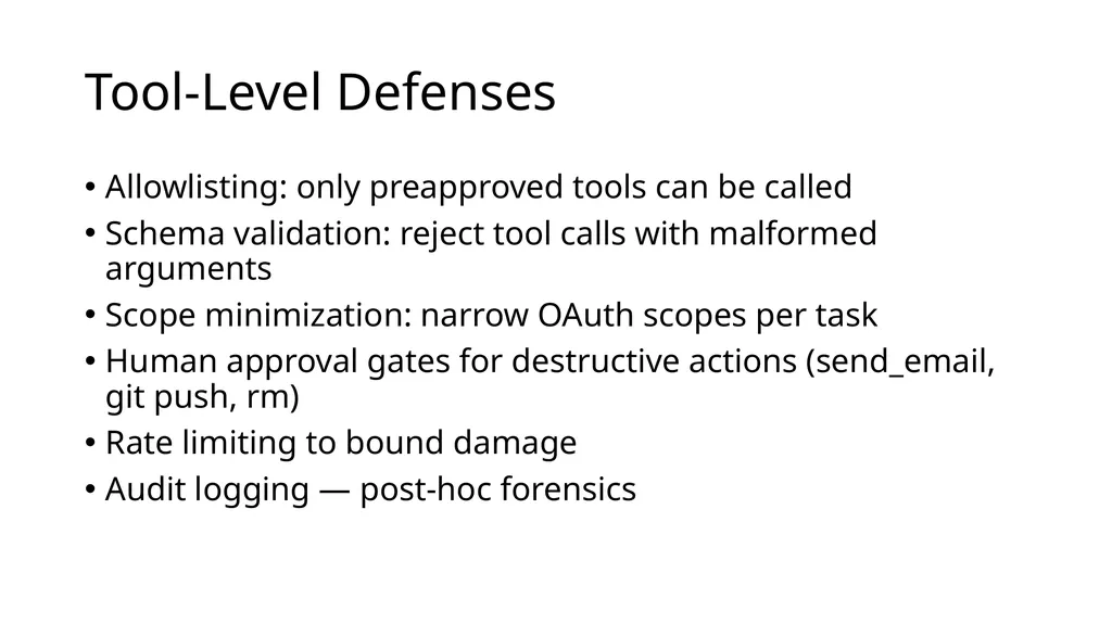 Large Language Model Agent Security COMP 4634 - slide 41 of 44