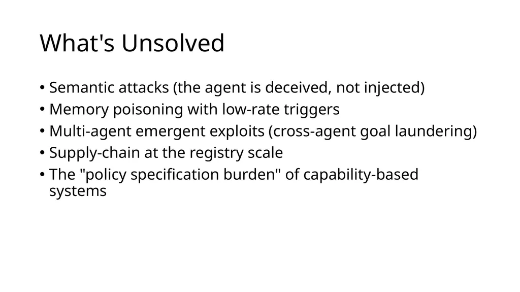 Large Language Model Agent Security COMP 4634 - slide 43 of 44