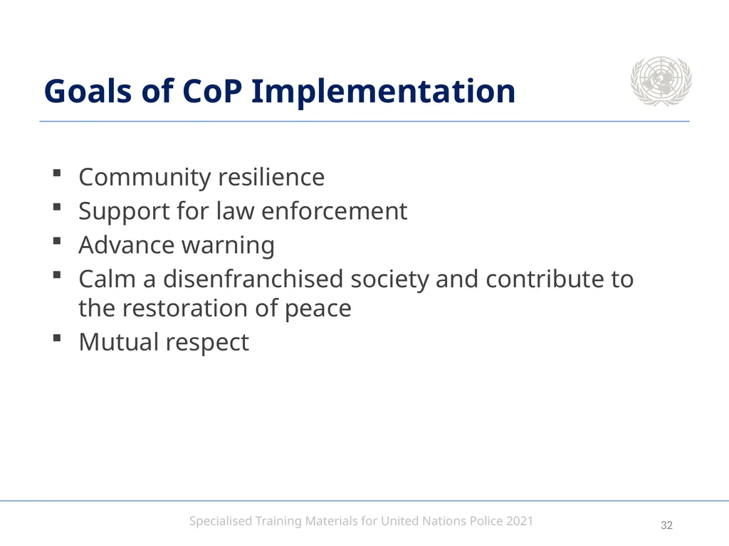 Aim To provide United Nations Police with an - slide 32 of 38