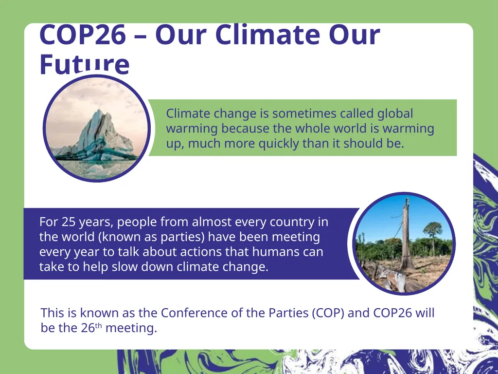 COP26 – Our Climate Our Future Our planet is at - slide 4 of 20