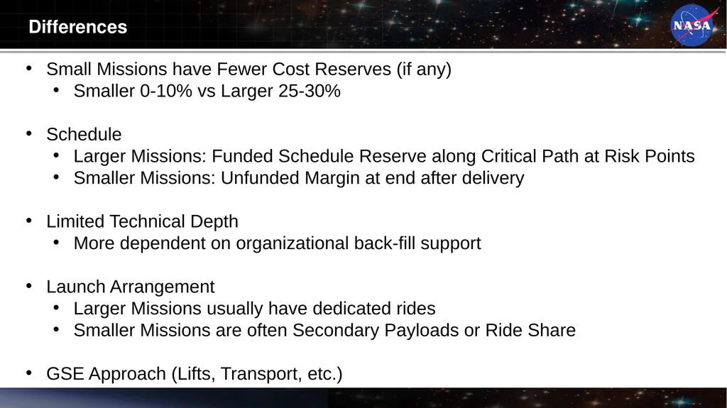 The Challenges of Managing Small Space Flight - slide 10 of 17