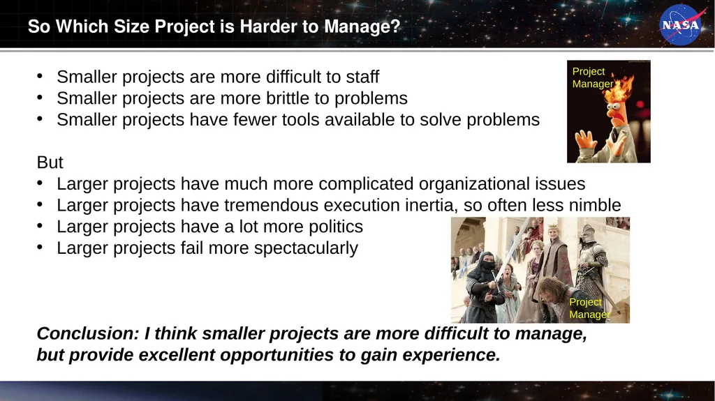 The Challenges of Managing Small Space Flight - slide 16 of 17