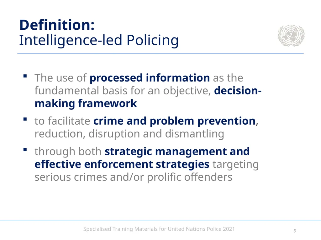Intelligence-led Policing Aim To provide - slide 9 of 24