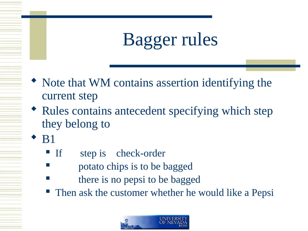 Rule Based Systems If <condition> then - slide 37 of 45