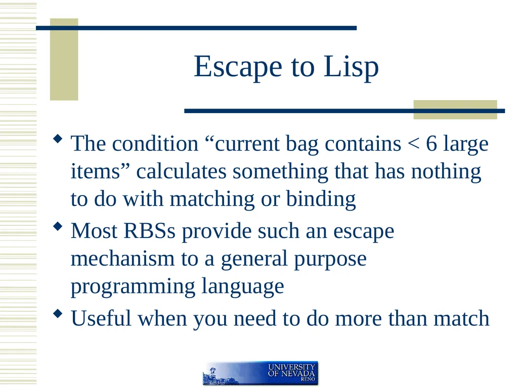 Rule Based Systems If <condition> then - slide 43 of 45