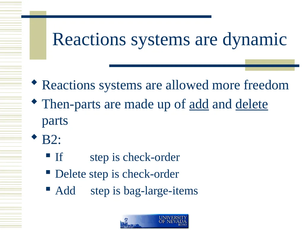 Rule Based Systems If <condition> then - slide 40 of 45