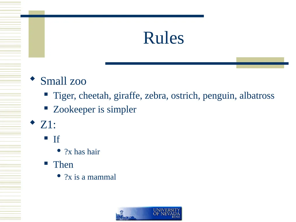 Rule Based Systems If <condition> then - slide 8 of 45
