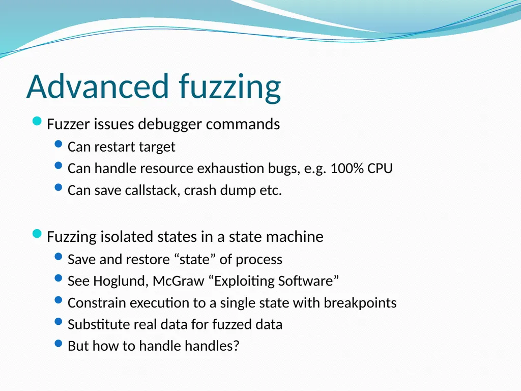 Fuzzing for Security Flaws John Heasman Stanford - slide 34 of 40