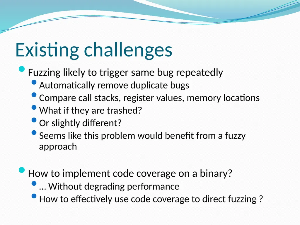 Fuzzing for Security Flaws John Heasman Stanford - slide 38 of 40