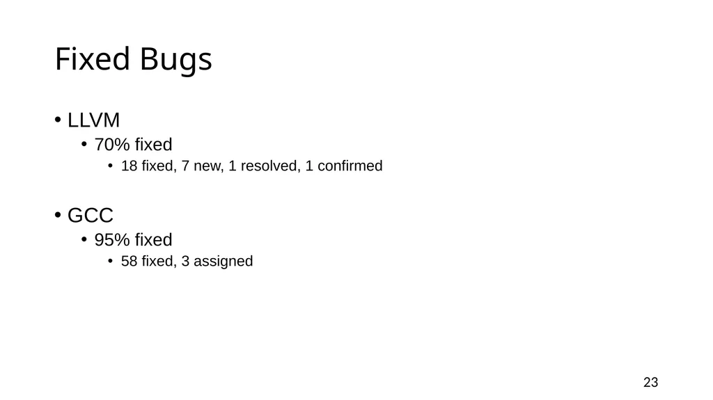 YARPGen: A Compiler Fuzzer for Loop Optimizations - slide 23 of 29