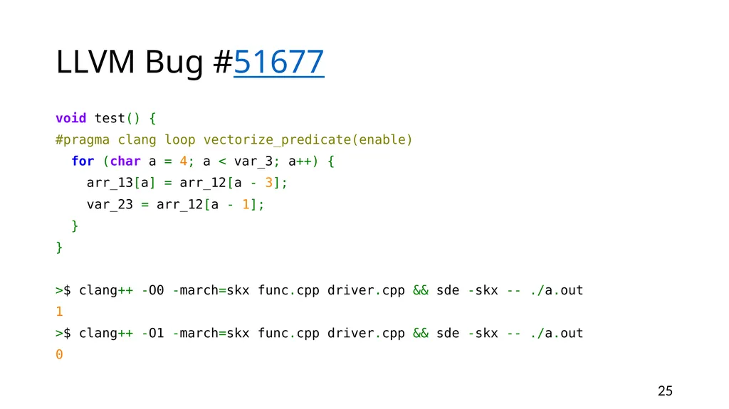 YARPGen: A Compiler Fuzzer for Loop Optimizations - slide 25 of 29