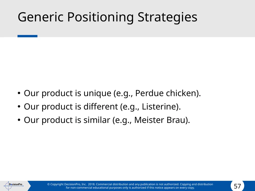 Positioning Positioning concept Perceptual mapping - slide 57 of 71