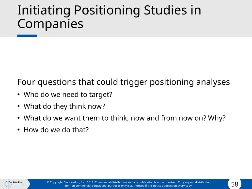 Positioning Positioning concept Perceptual mapping - slide 58 of 71
