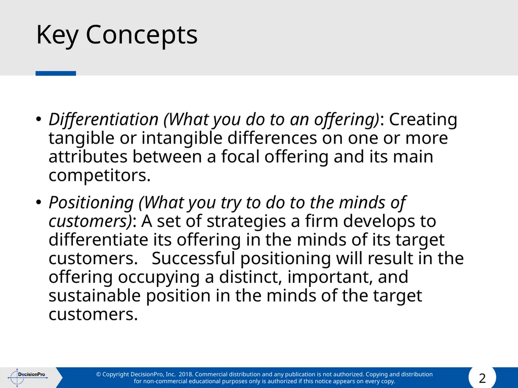 Positioning Positioning concept Perceptual mapping - slide 2 of 71