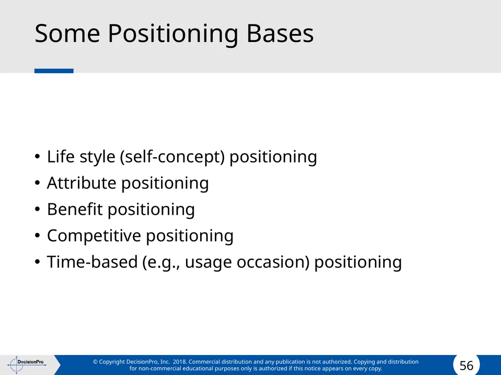 Positioning Positioning concept Perceptual mapping - slide 56 of 71