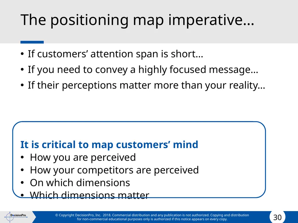 Positioning Positioning concept Perceptual mapping - slide 30 of 71