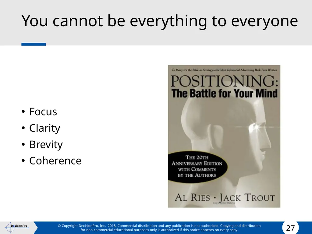 Positioning Positioning concept Perceptual mapping - slide 27 of 71