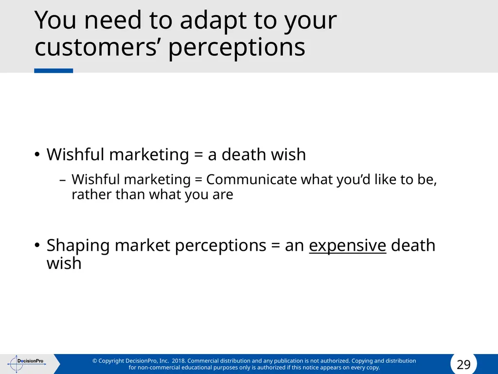 Positioning Positioning concept Perceptual mapping - slide 29 of 71
