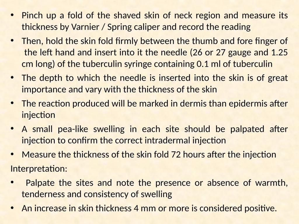 TUBERCULIN TEST VCP-II Dr. Anil Kumar Asst. - slide 5 of 9