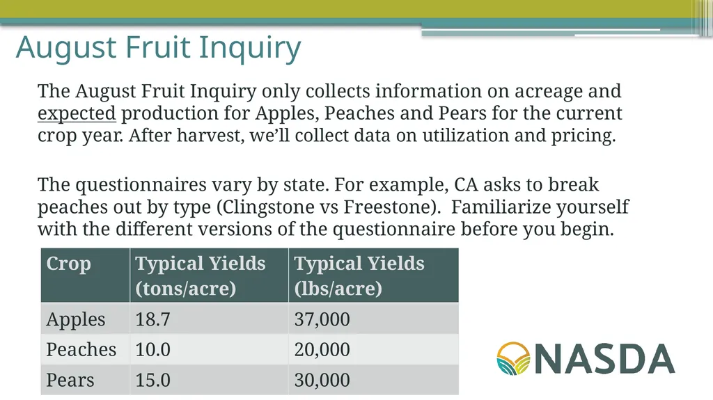 NASDA Survey Training August 2026 August Quick - slide 6 of 30