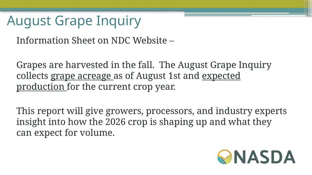 NASDA Survey Training August 2026 August Quick - slide 4 of 30