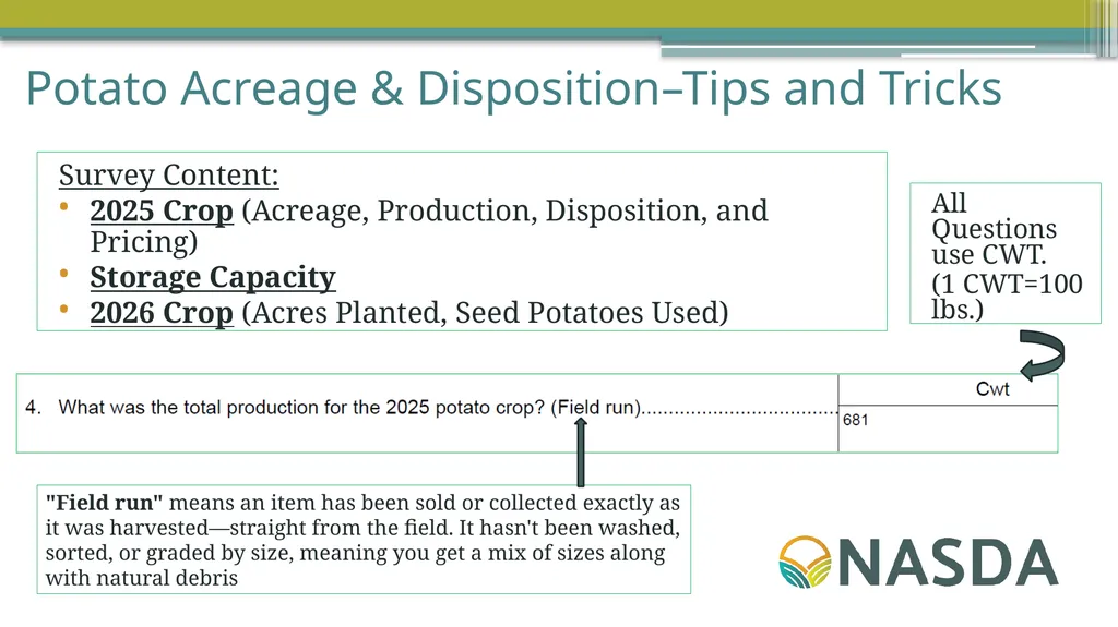 NASDA Survey Training August 2026 August Quick - slide 14 of 30
