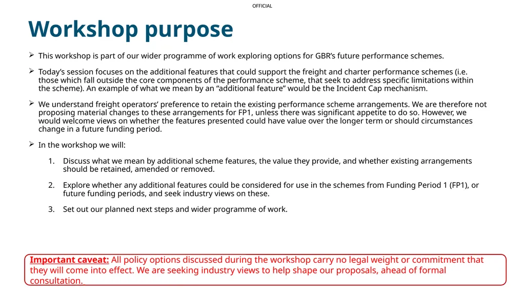 Performance scheme additional features Freight and - slide 3 of 15