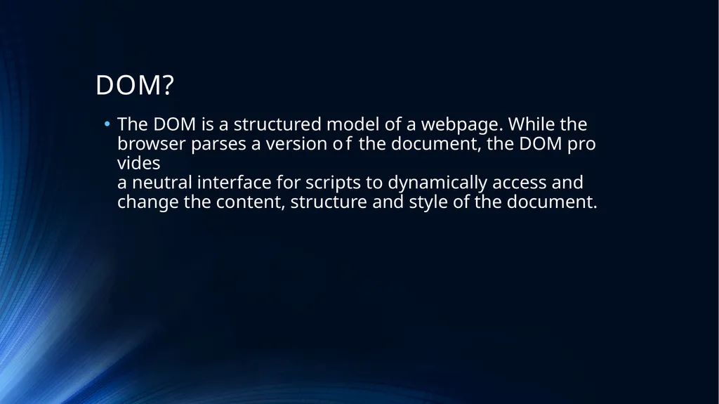 Web Programming Language Week 7 Dom Manipulation - slide 3 of 33