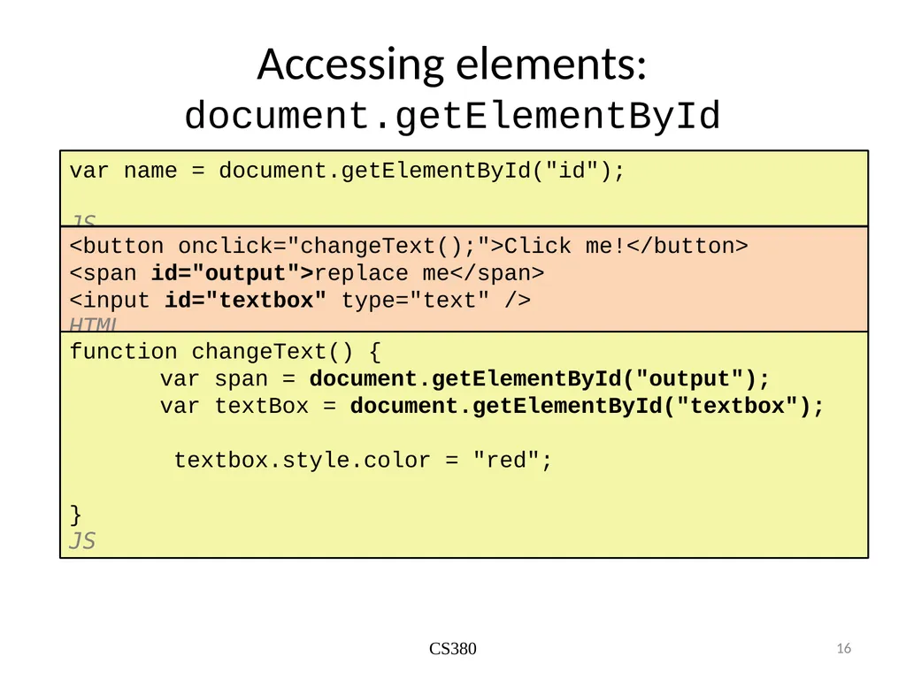 JS Basics September 26th 2019 What is it? The - slide 16 of 23