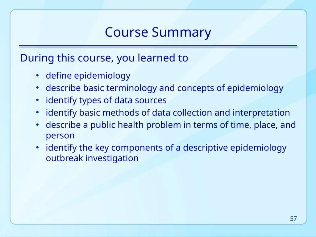 Public Health 101 Series Instructor name Title - slide 57 of 61