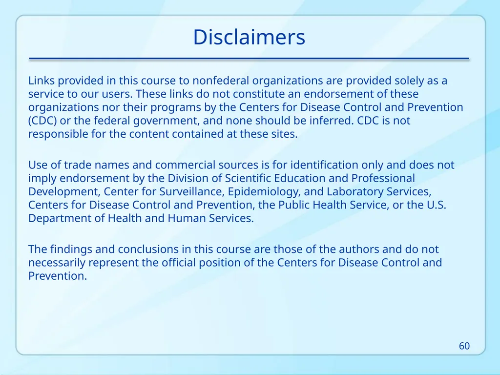 Public Health 101 Series Instructor name Title - slide 60 of 61