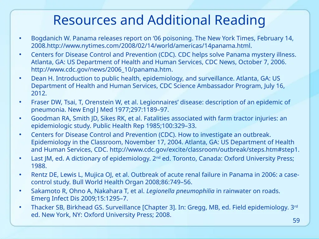 Public Health 101 Series Instructor name Title - slide 59 of 61